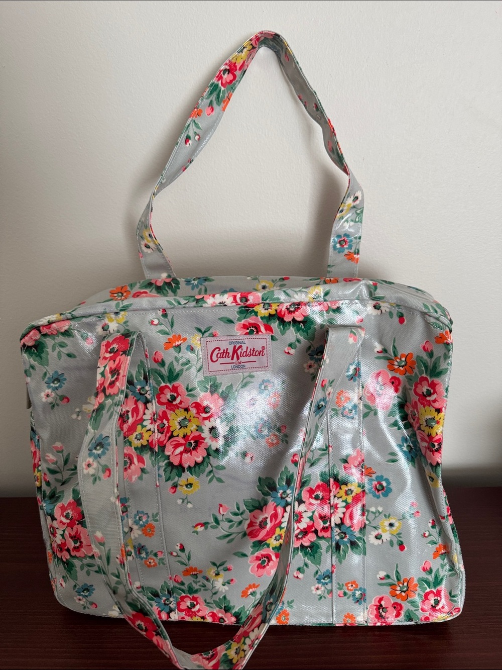Cath Kidston Floral Tote Bag in Light Blue with Pink and Yellow Flowers